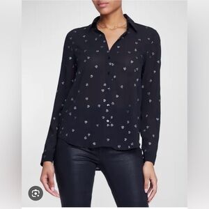 L’Agence Laurent Blouse with Silver Chrome Hearts